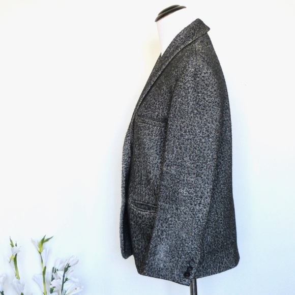 Wilfred Free Wool Blend Blazer Jacket Italy Long Sleeve Black Gray Women's XXS - Picture 2 of 7